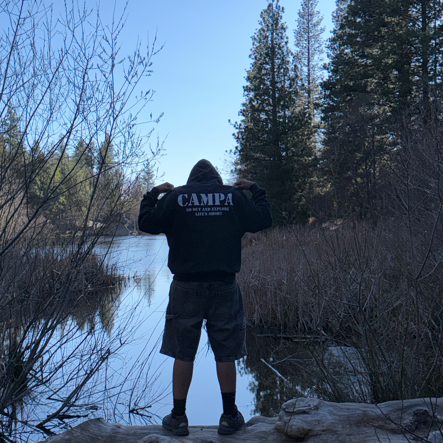 Criminal Snow Washed Distressed Panel Pocket
Hoodie