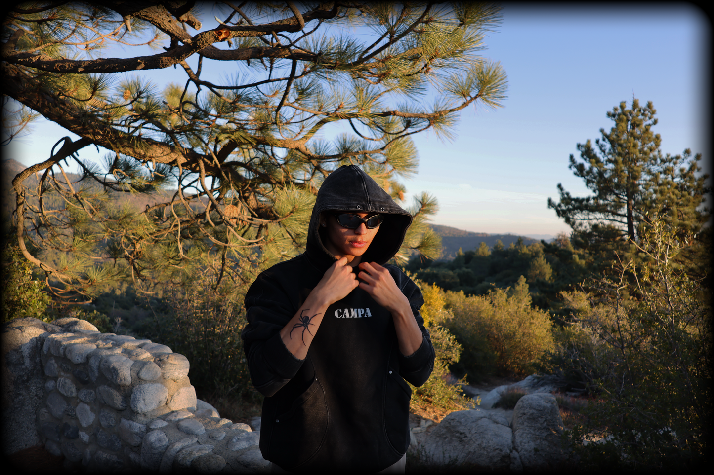 Criminal Snow Washed Distressed Panel Pocket
Hoodie