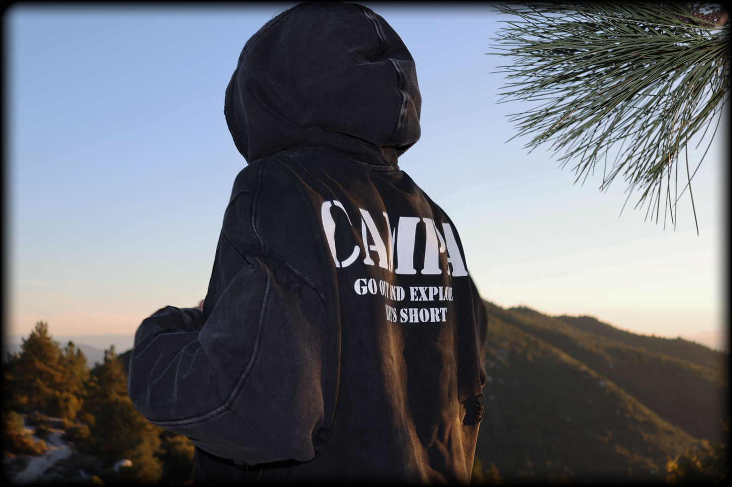Criminal Snow Washed Distressed Panel Pocket
Hoodie